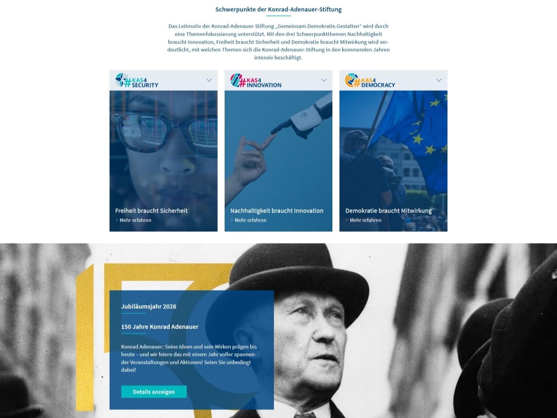 Ein Screenshot der Homepage von kas.de