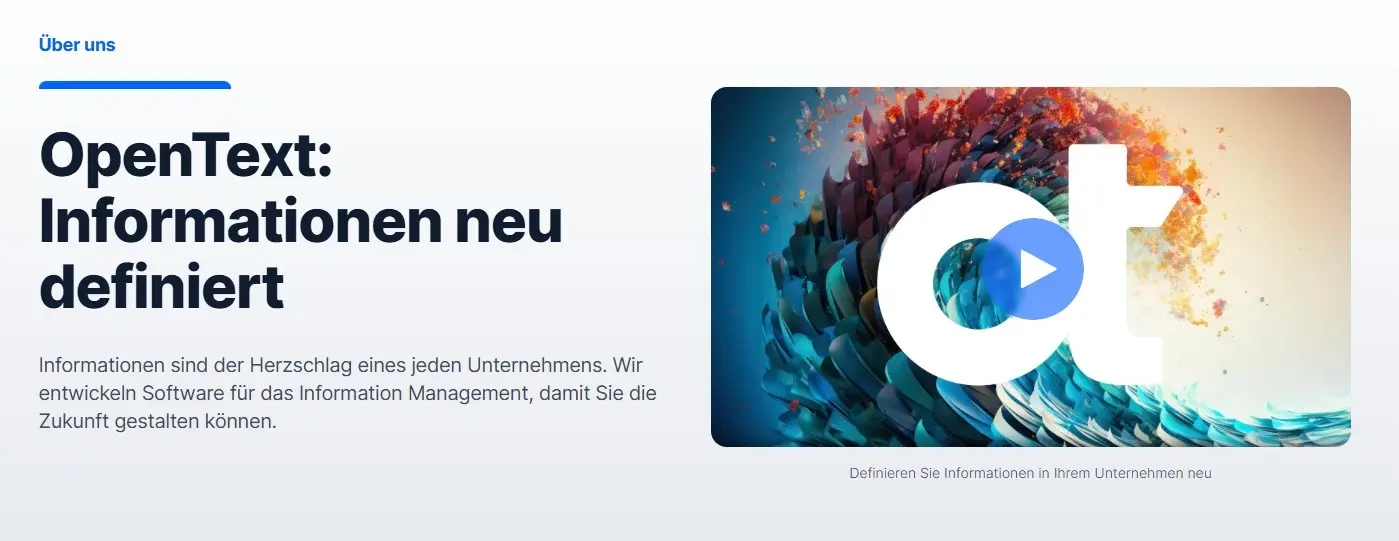 OpenText CMS: homepage