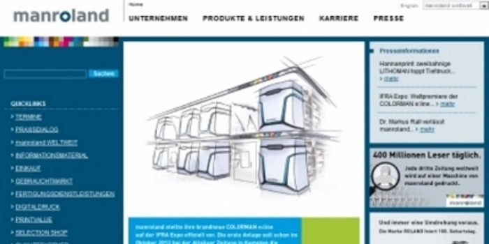 manroland launcht Website mit spheos in nur drei Monaten